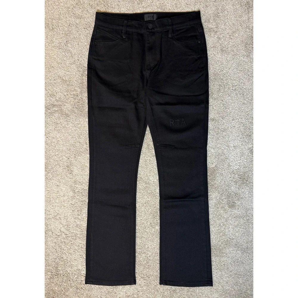 RTA Denis Mini Flared Jeans Black Sze 30